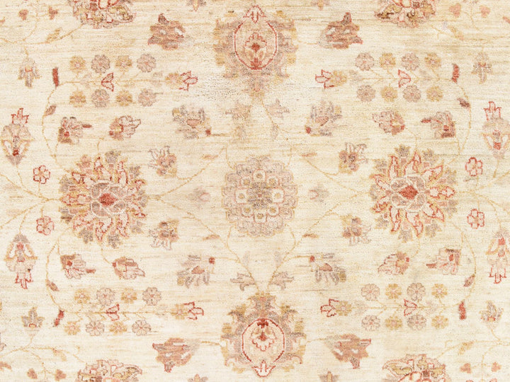 8'0" x 10'0" New Hand Knotted Beige Wool Rectangle Oriental Rug - MOA10278666