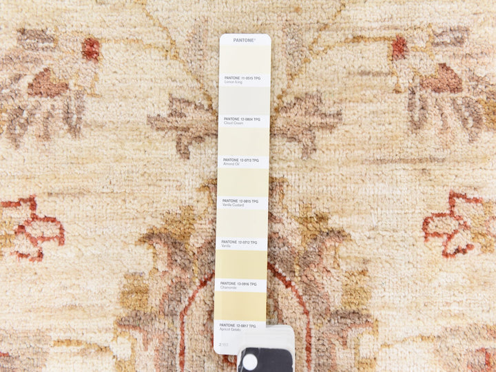 8'0" x 10'0" New Hand Knotted Beige Wool Rectangle Oriental Rug - MOA10278666