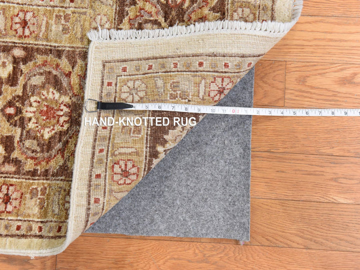 8'0" x 10'0" New Hand Knotted Beige Wool Rectangle Oriental Rug - MOA10278666