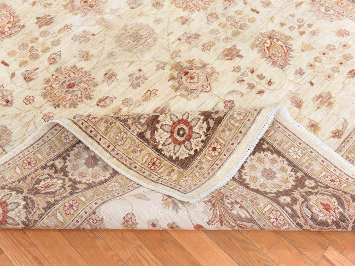 8'0" x 10'0" New Hand Knotted Beige Wool Rectangle Oriental Rug - MOA10278666