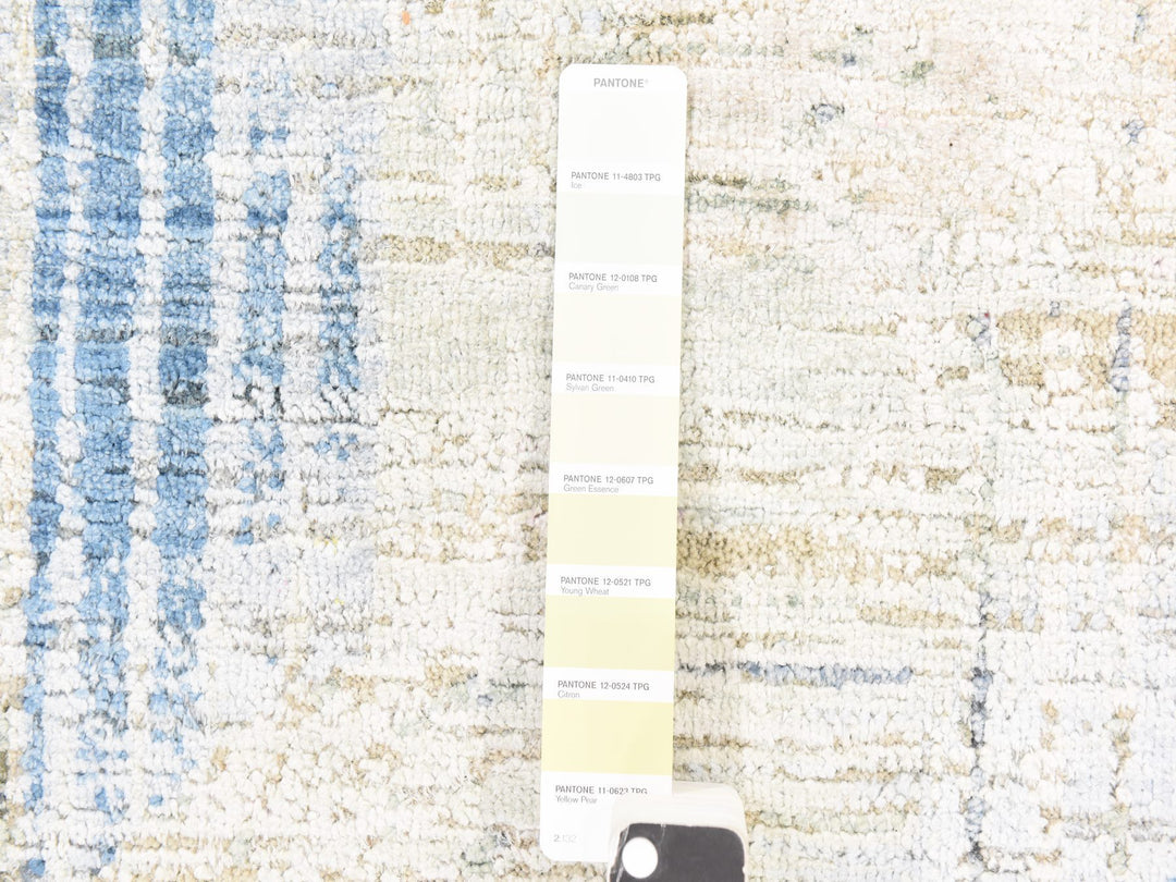 8'0" x 10'2" New Hand Knotted Ivory Wool & Silk Rectangle Oriental Rug - MOA10278668