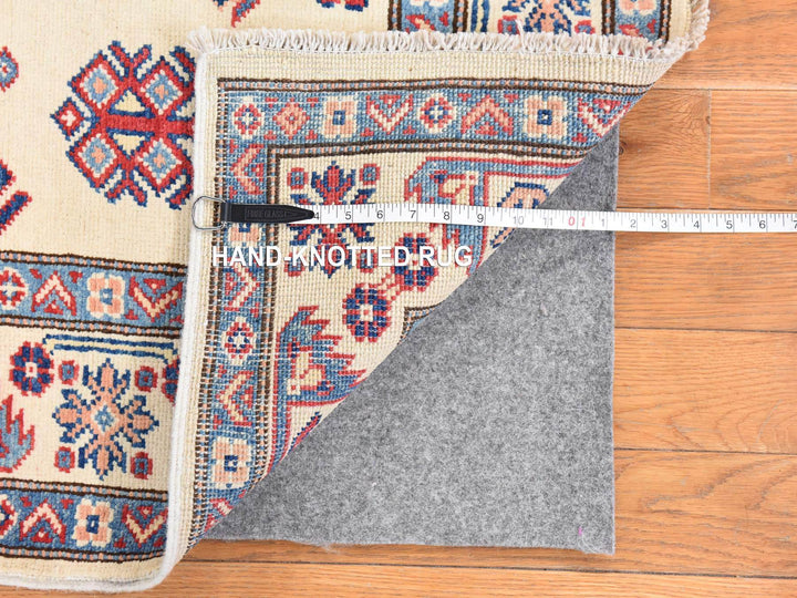 3'10" x 6'0" New Hand Knotted Ivory Wool Rectangle Oriental Rug - MOA10278670