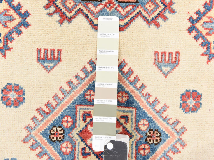 4'0" x 5'7" New Hand Knotted Ivory Wool Rectangle Oriental Rug - MOA10278671
