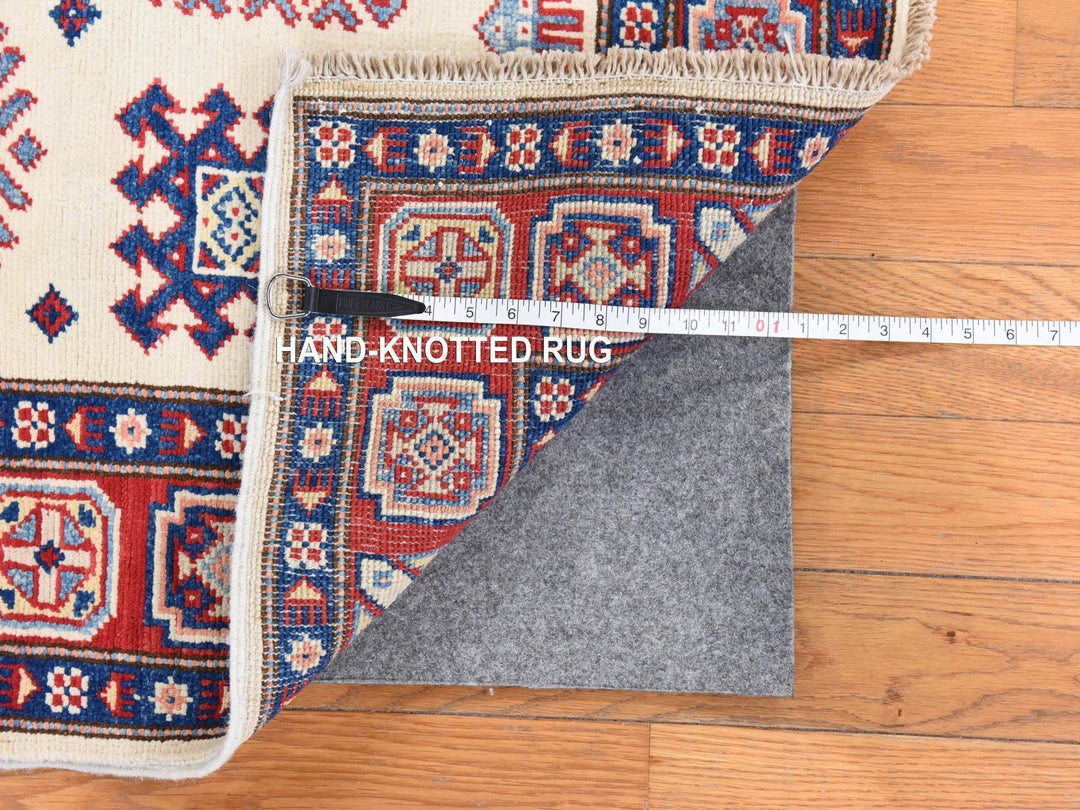 4'0" x 5'6" New Hand Knotted Ivory Wool Rectangle Oriental Rug - MOA10278672