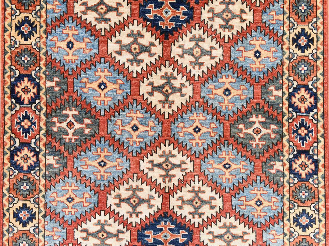 4'0" x 6'0" New Hand Knotted Orange Wool Rectangle Oriental Rug - MOA10278673