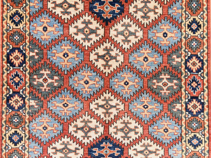 4'0" x 6'0" New Hand Knotted Orange Wool Rectangle Oriental Rug - MOA10278673