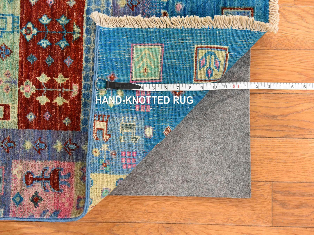 4'0" x 5'10" New Hand Knotted Blue Wool Rectangle Oriental Rug - MOA10278675