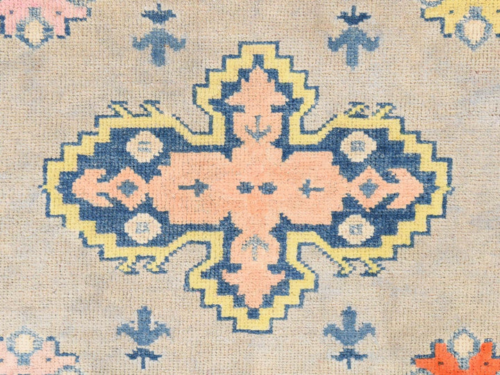 3'10" x 5'5" New Hand Knotted Beige Wool Rectangle Oriental Rug - MOA10278678