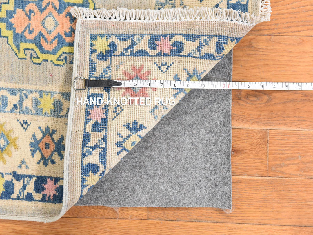 3'10" x 5'5" New Hand Knotted Beige Wool Rectangle Oriental Rug - MOA10278678