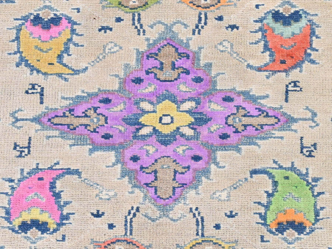 4'0" x 5'9" New Hand Knotted Ivory Wool Rectangle Oriental Rug - MOA10278679
