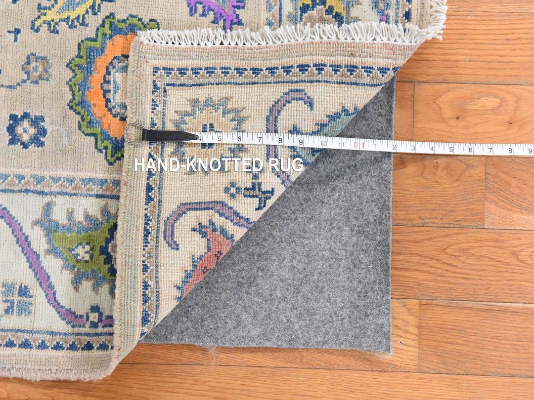 4'0" x 5'9" New Hand Knotted Ivory Wool Rectangle Oriental Rug - MOA10278679