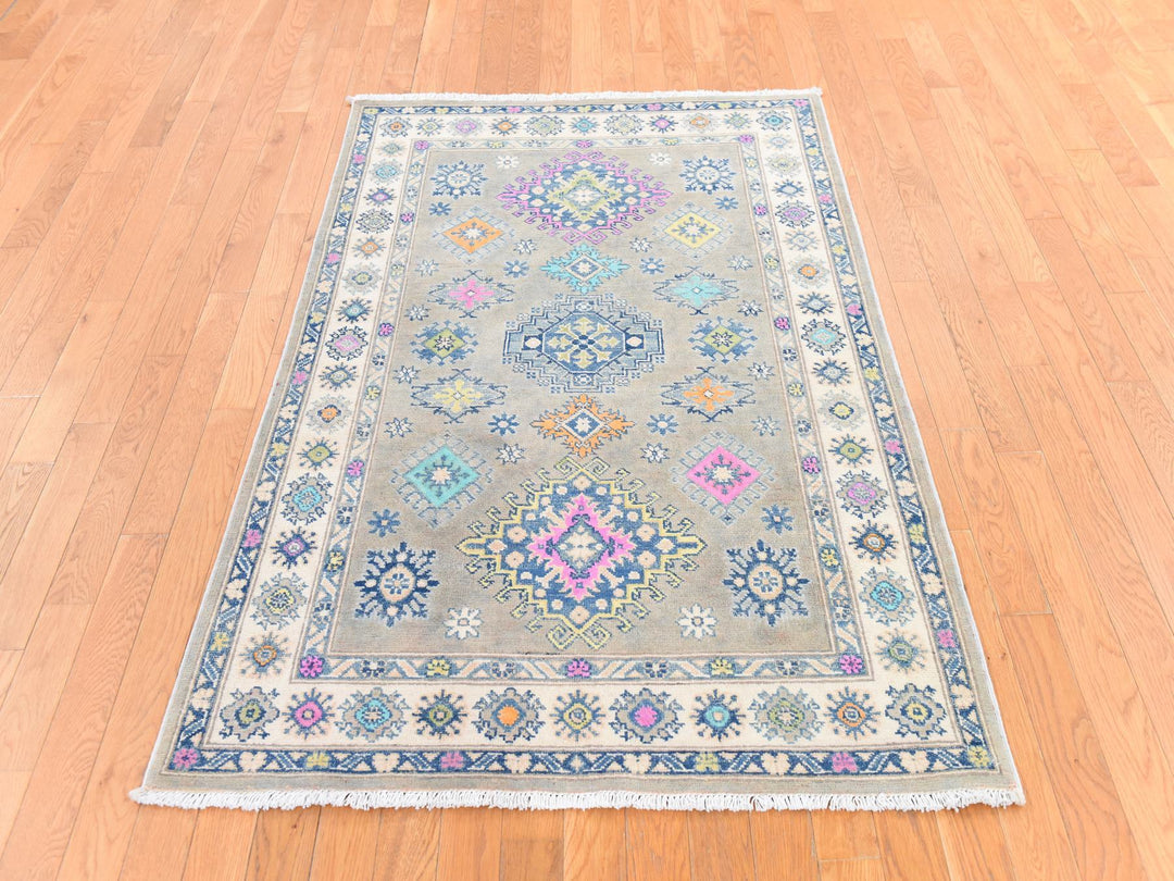 3'10" x 5'9" New Hand Knotted Brown Wool Rectangle Oriental Rug - MOA10278680