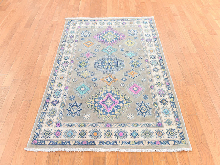 3'10" x 5'9" New Hand Knotted Brown Wool Rectangle Oriental Rug - MOA10278680