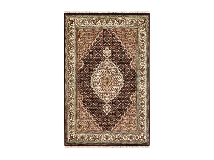 4'0" x 6'0" New Hand Knotted Black Wool Rectangle Oriental Rug - MOA10278681