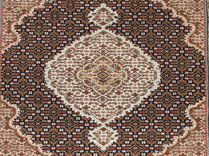 4'0" x 6'0" New Hand Knotted Black Wool Rectangle Oriental Rug - MOA10278681