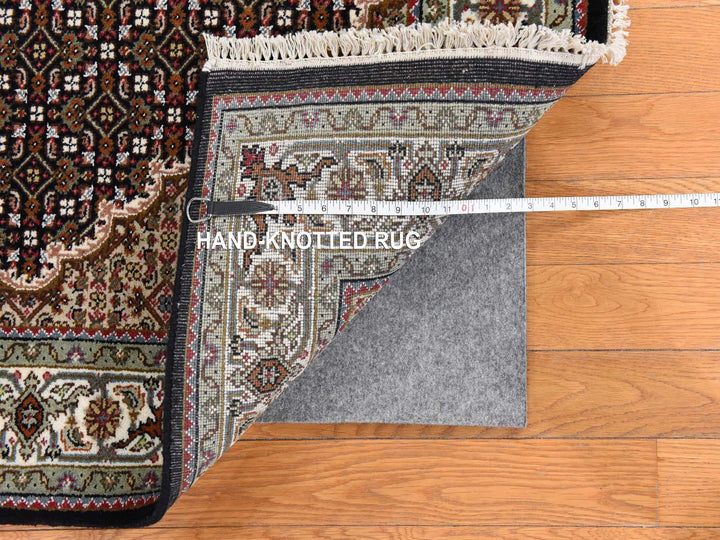 4'0" x 6'0" New Hand Knotted Black Wool Rectangle Oriental Rug - MOA10278681