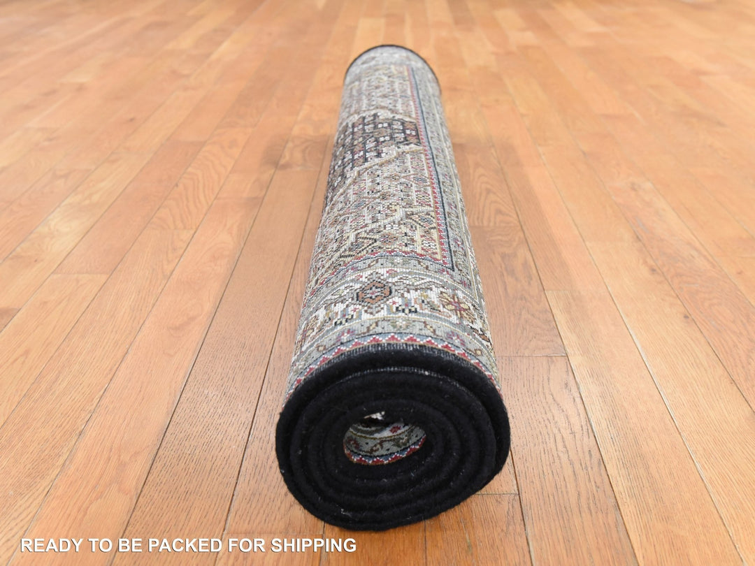 4'0" x 6'0" New Hand Knotted Black Wool Rectangle Oriental Rug - MOA10278681