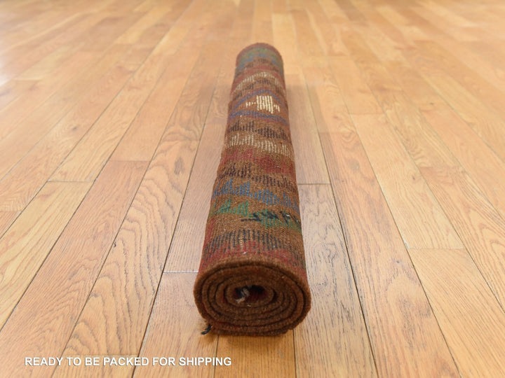 3'0" x 4'6" New Hand Knotted Brown Wool Rectangle Oriental Rug - MOA10278682
