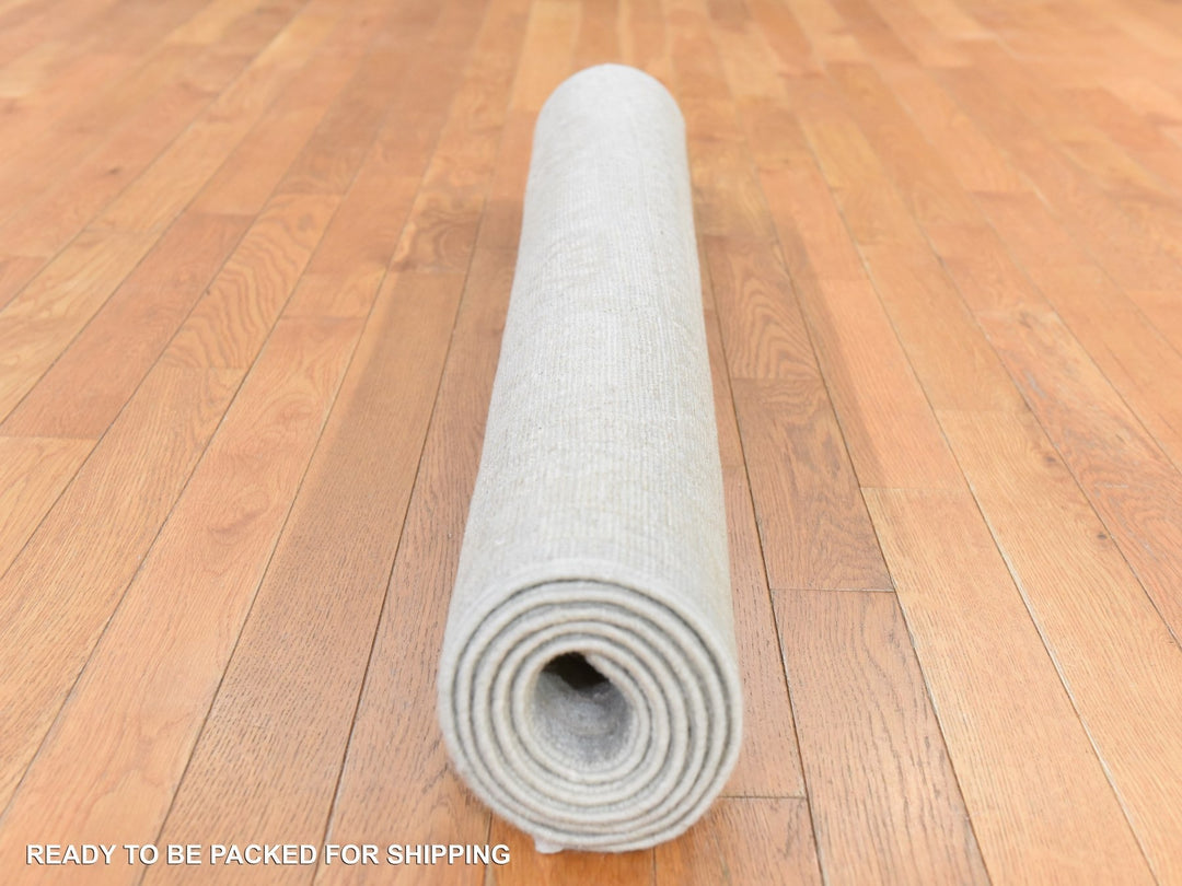 4'1" x 6'1" New Hand Knotted Ivory Wool Rectangle Oriental Rug - MOA10278683