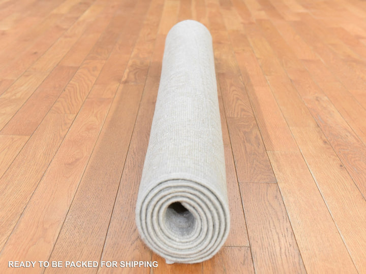 4'1" x 6'1" New Hand Knotted Ivory Wool Rectangle Oriental Rug - MOA10278683