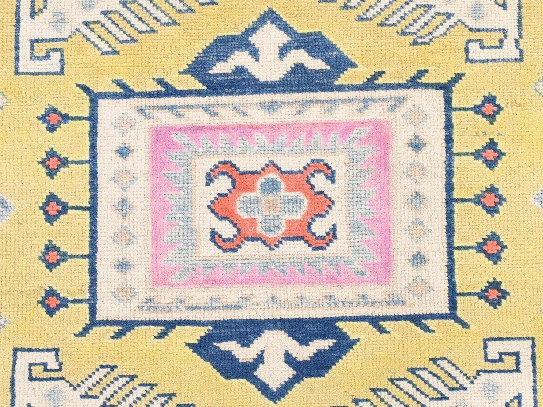4'0" x 6'4" New Hand Knotted Yellow Wool Rectangle Oriental Rug - MOA10278684
