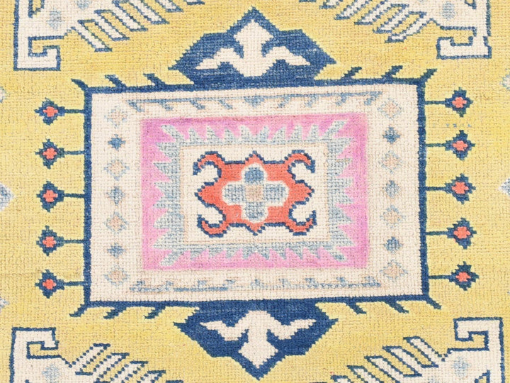4'0" x 6'4" New Hand Knotted Yellow Wool Rectangle Oriental Rug - MOA10278684