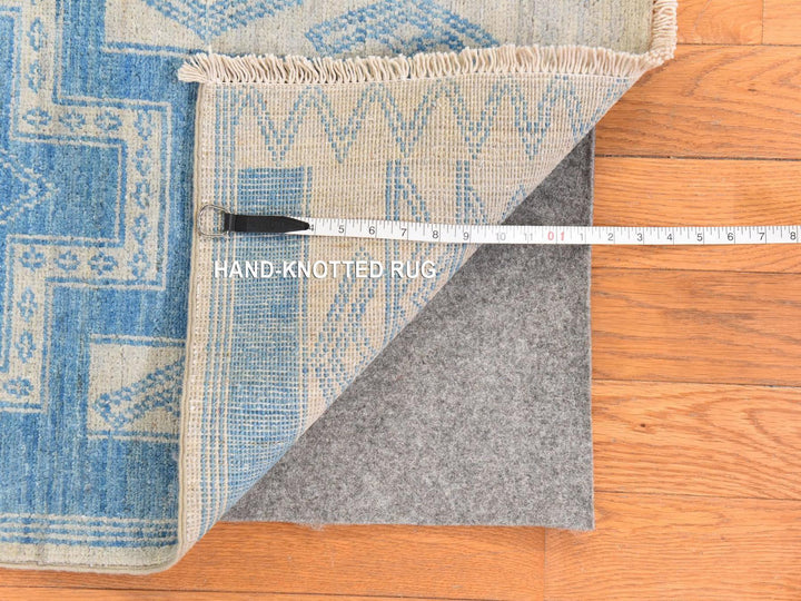 6'0" x 8'9" New Hand Knotted Blue Wool Rectangle Oriental Rug - MOA10278685