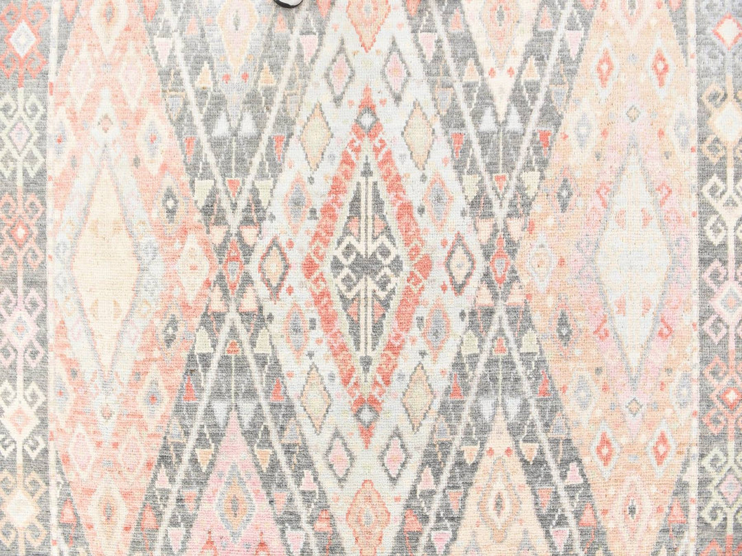 6'1" x 9'2" New Hand Knotted Grey Wool Rectangle Oriental Rug - MOA10278686
