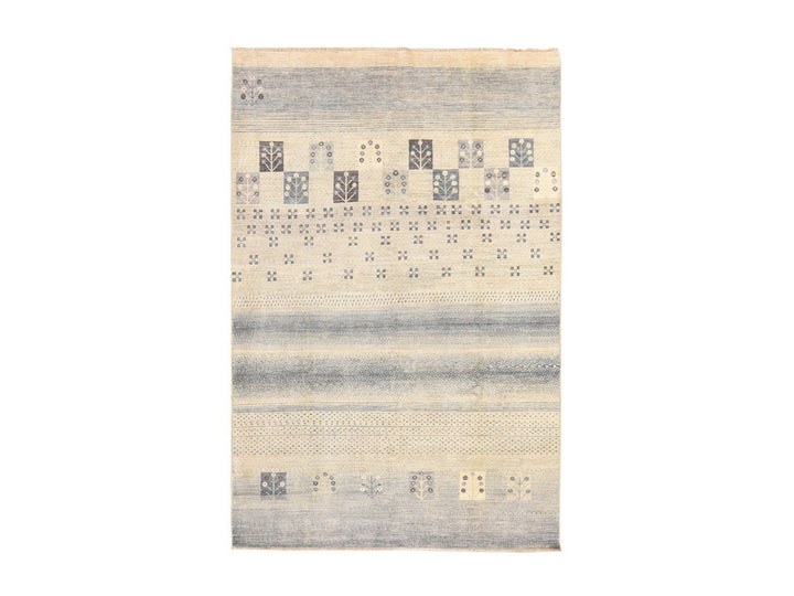 5'10" x 8'6" New Hand Knotted Ivory Wool Rectangle Oriental Rug - MOA10278687
