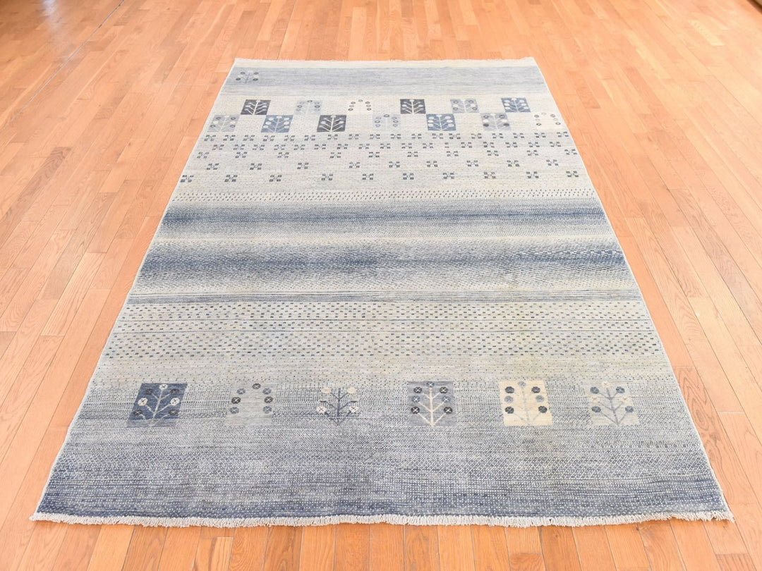 5'10" x 8'6" New Hand Knotted Ivory Wool Rectangle Oriental Rug - MOA10278687