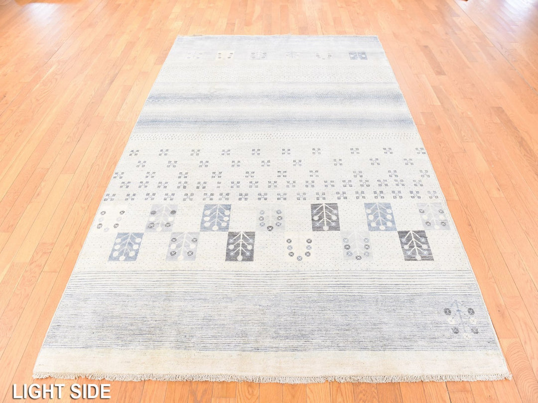 5'10" x 8'6" New Hand Knotted Ivory Wool Rectangle Oriental Rug - MOA10278687