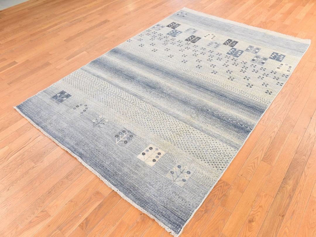 5'10" x 8'6" New Hand Knotted Ivory Wool Rectangle Oriental Rug - MOA10278687