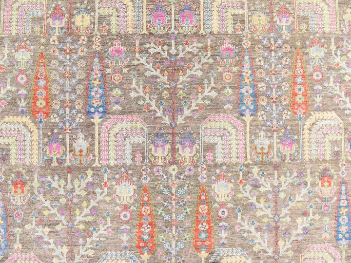 6'0" x 8'10" New Hand Knotted Brown Wool Rectangle Oriental Rug - MOA10278688