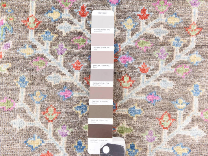6'0" x 8'10" New Hand Knotted Brown Wool Rectangle Oriental Rug - MOA10278688