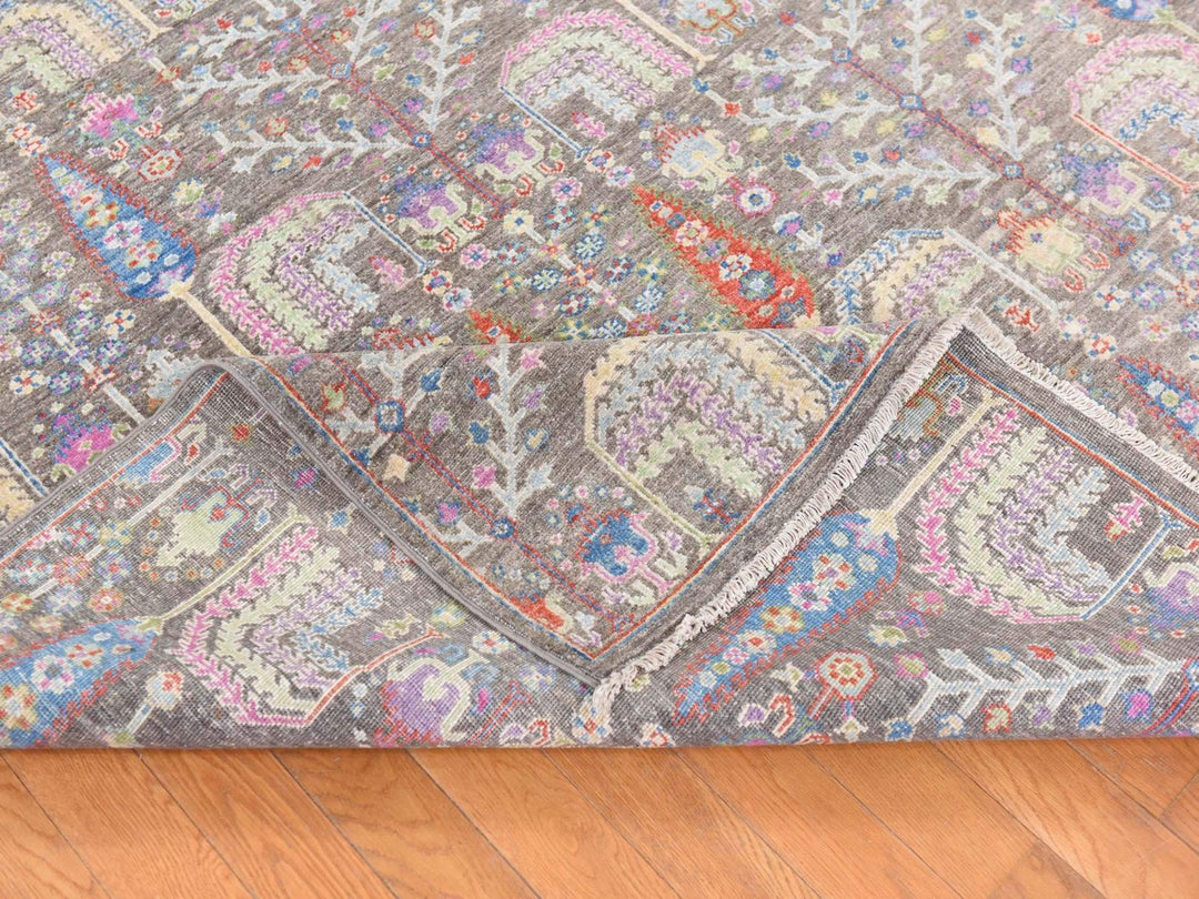 6'0" x 8'10" New Hand Knotted Brown Wool Rectangle Oriental Rug - MOA10278688