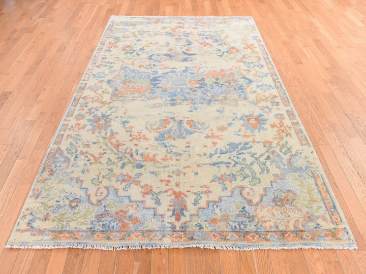 5'9" x 9'0" New Hand Knotted Ivory Wool Rectangle Oriental Rug - MOA10278689