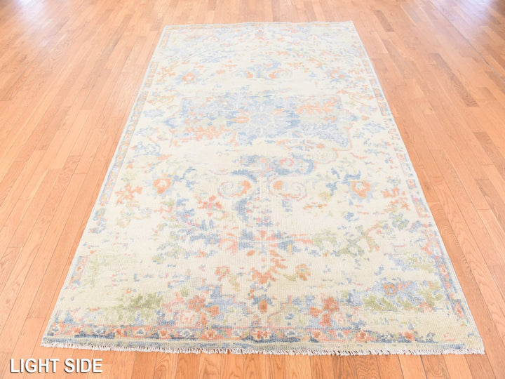 5'9" x 9'0" New Hand Knotted Ivory Wool Rectangle Oriental Rug - MOA10278689