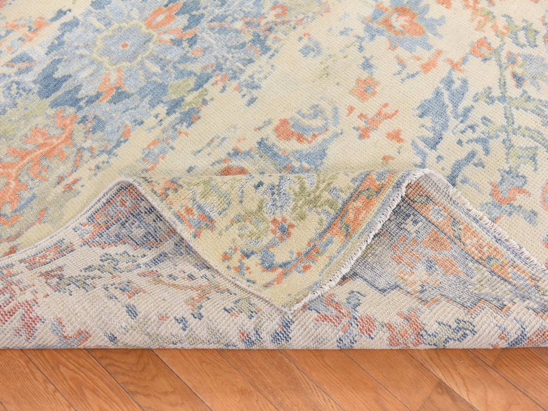 5'9" x 9'0" New Hand Knotted Ivory Wool Rectangle Oriental Rug - MOA10278689