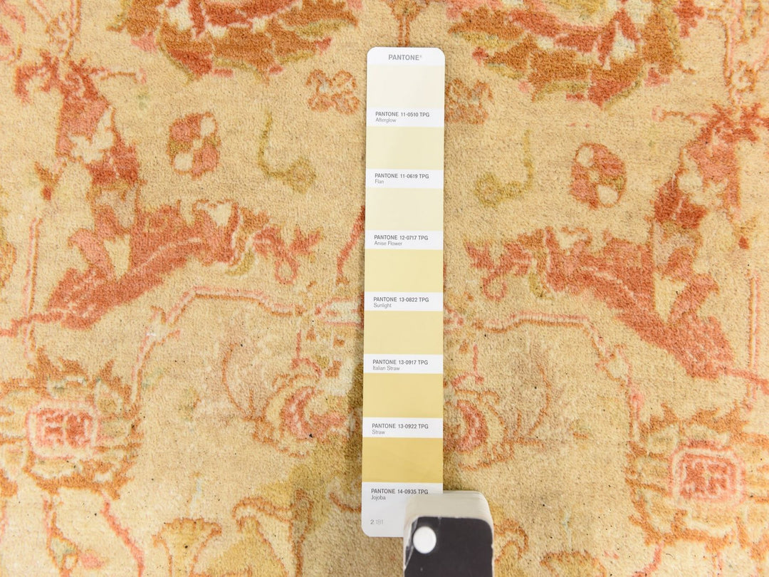 6'0" x 9'4" New Hand Knotted Beige Wool Rectangle Oriental Rug - MOA10278690