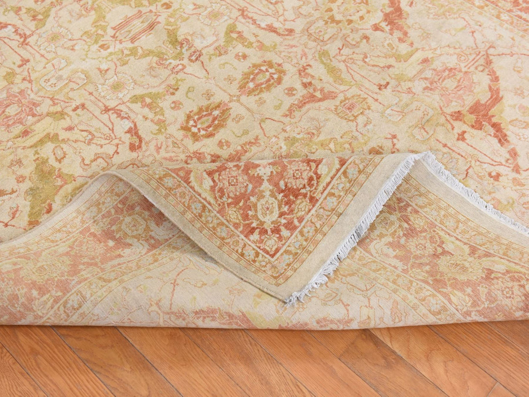 6'0" x 9'4" New Hand Knotted Beige Wool Rectangle Oriental Rug - MOA10278690