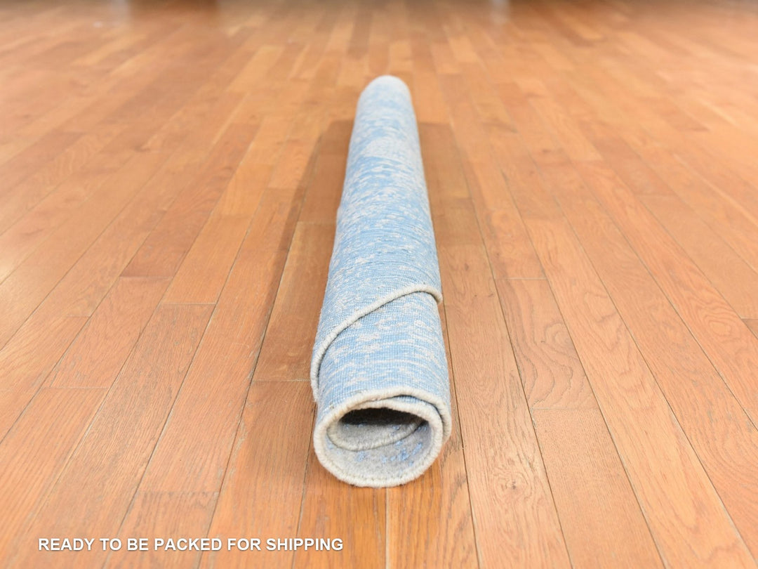 5'9" x 5'9" New Hand Loomed Beige Wool & Silk Round Oriental Rug - MOA10278692