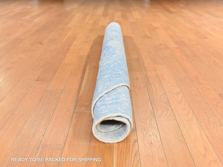 5'9" x 5'9" New Hand Loomed Beige Wool & Silk Round Oriental Rug - MOA10278692