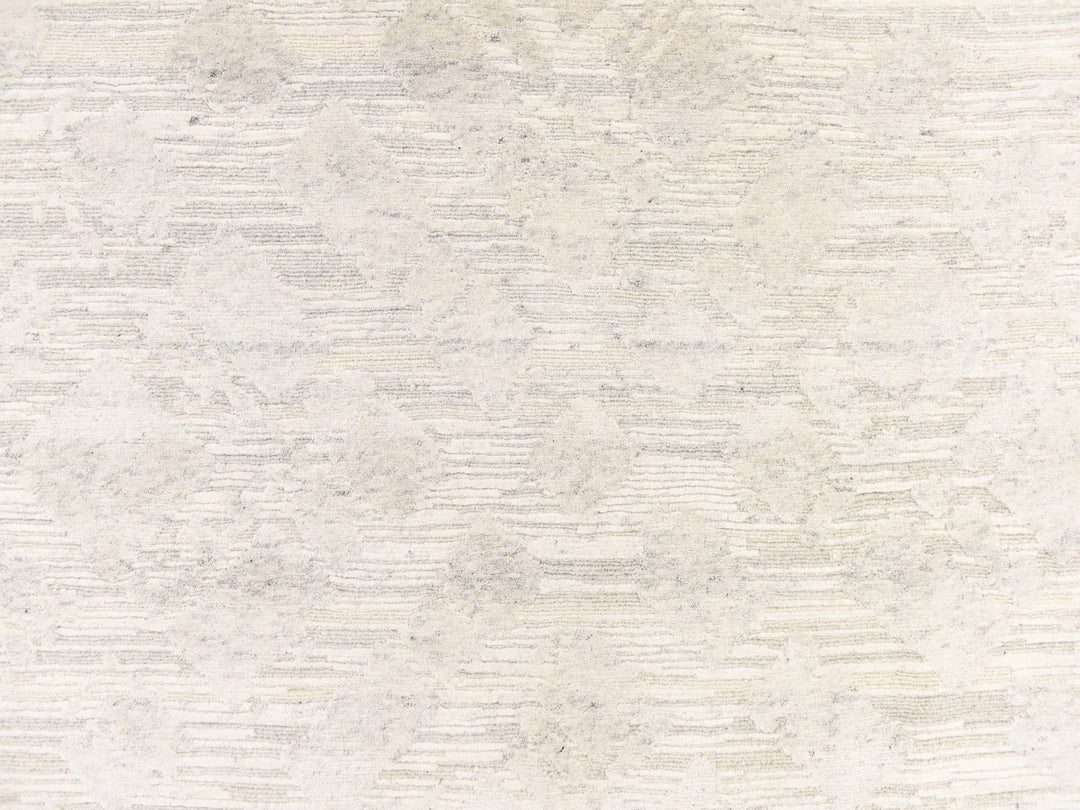 6'0" x 6'0" New Hand Knotted Ivory Wool Round Oriental Rug - MOA10278695