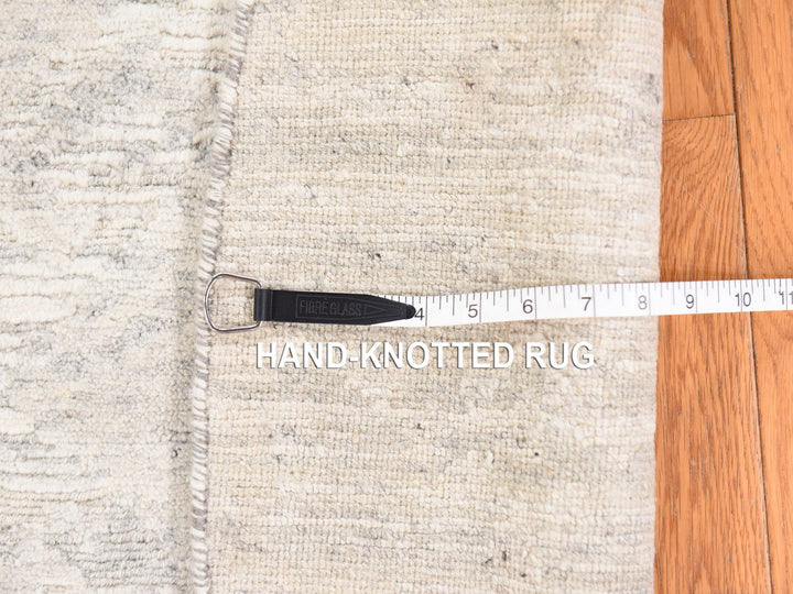 6'0" x 6'0" New Hand Knotted Ivory Wool Round Oriental Rug - MOA10278695