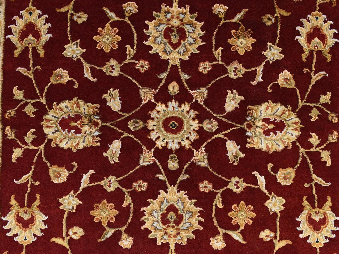 4'0" x 6'0" New Hand Knotted Red Wool & Silk Rectangle Oriental Rug - MOA10278697