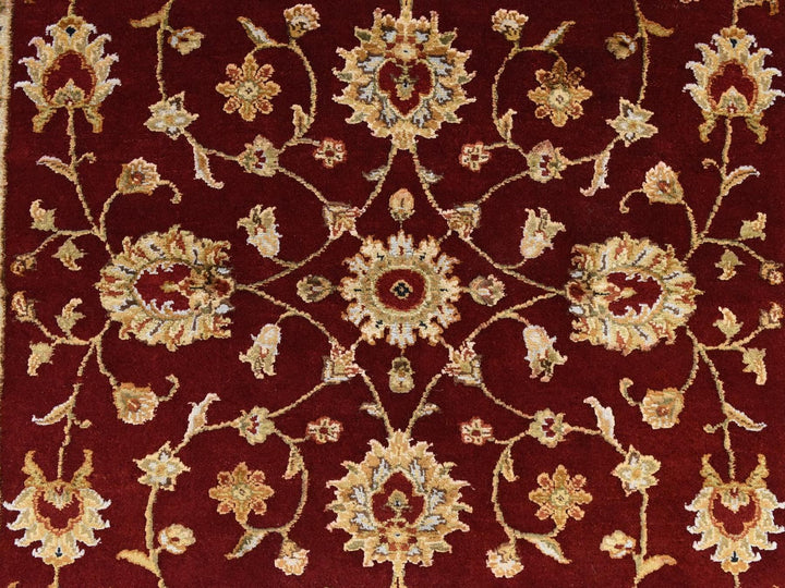 4'0" x 6'0" New Hand Knotted Red Wool & Silk Rectangle Oriental Rug - MOA10278697