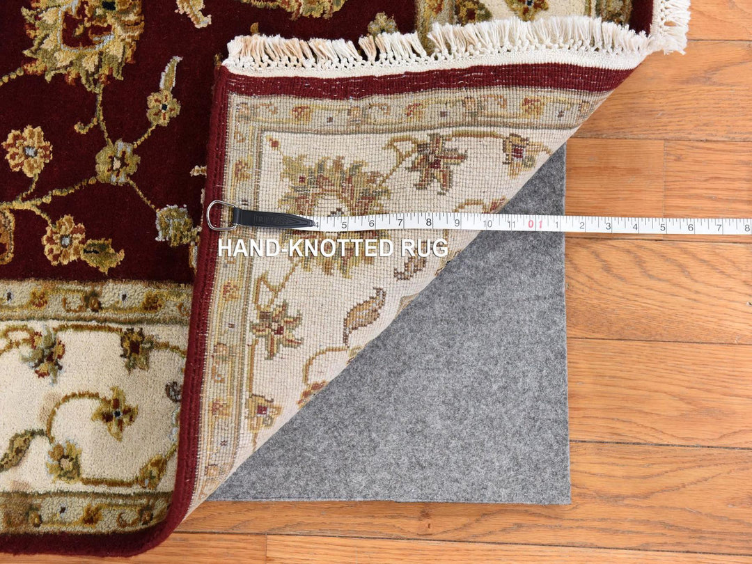 4'0" x 6'0" New Hand Knotted Red Wool & Silk Rectangle Oriental Rug - MOA10278697