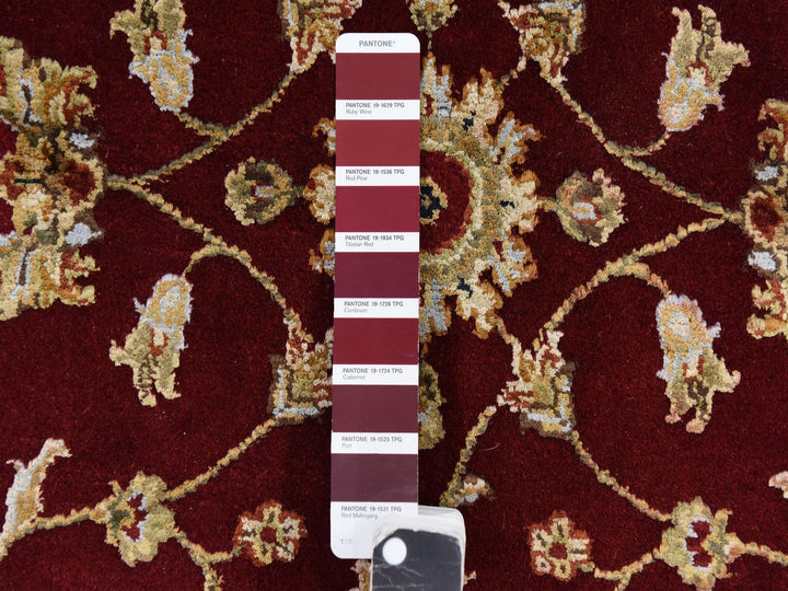 4'0" x 6'0" New Hand Knotted Red Wool & Silk Rectangle Oriental Rug - MOA10278697