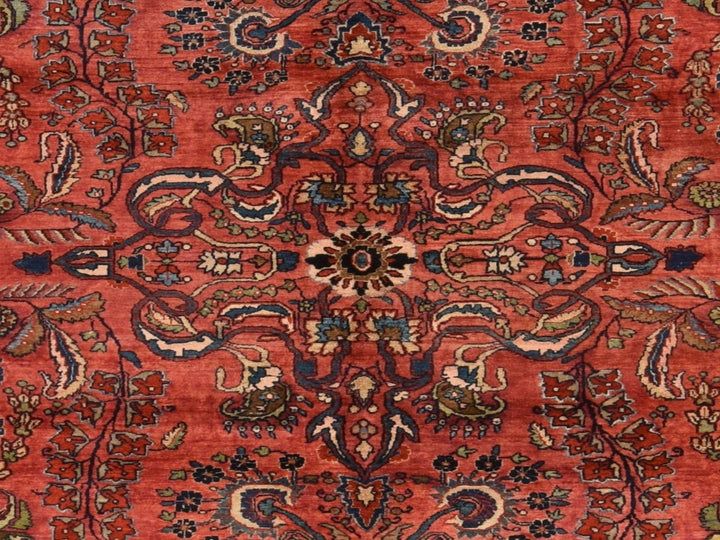 7'7" x 11'9" Vintage Hand Knotted Red Wool Rectangle Oriental Rug - MOA10278698