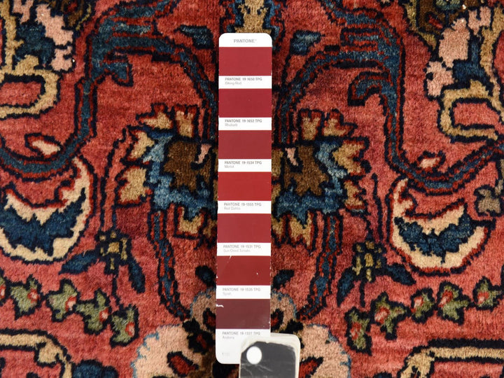 7'7" x 11'9" Vintage Hand Knotted Red Wool Rectangle Oriental Rug - MOA10278698